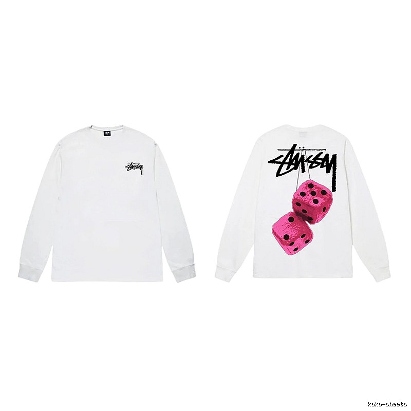 Stussy Dice Pattern White Long-sleeve Shirt