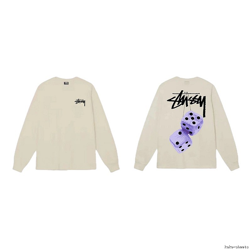 Stussy Dice Print Off-white Long-sleeve Shirt
