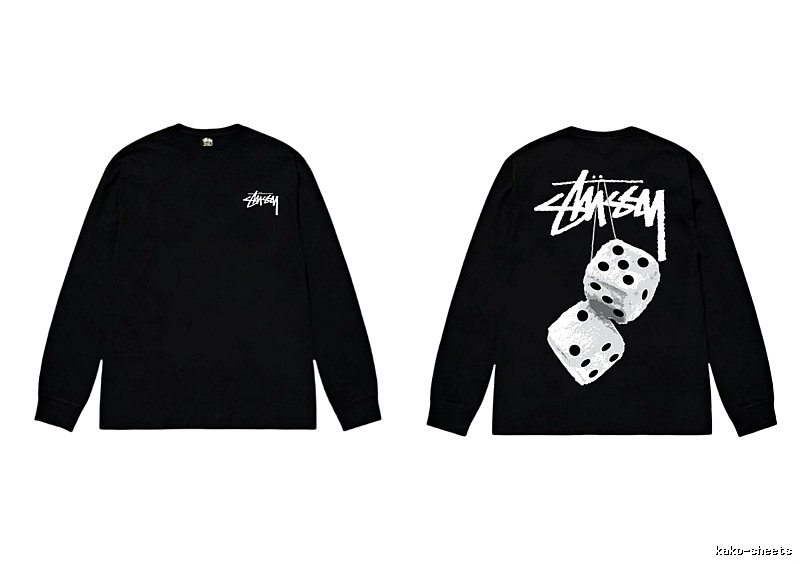 Stussy dice print style black long-sleeve