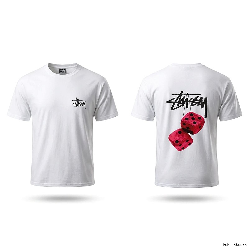 Stussy Dice Print White T-shirt