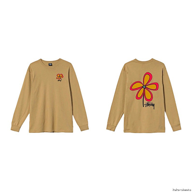 Stussy Floral Casual Khaki Long-Sleeve