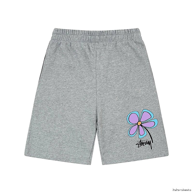 Stussy floral-style gray shorts