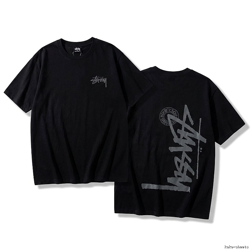 Stussy graffiti-style black T-shirt