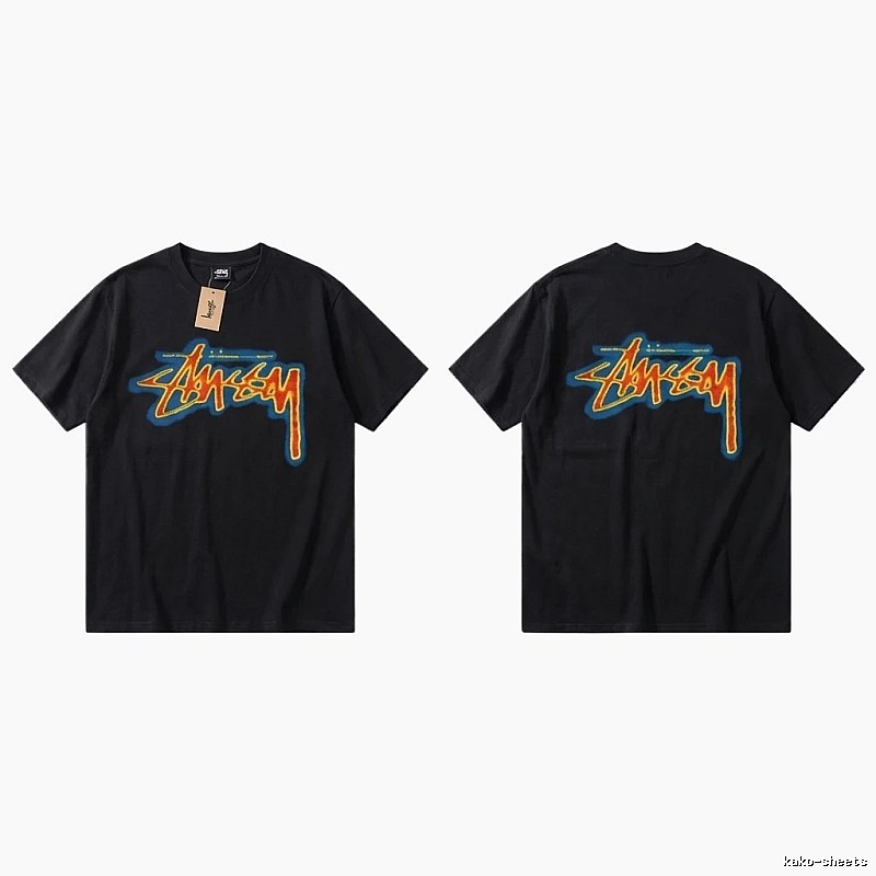 Stussy graffiti-style black T-shirt