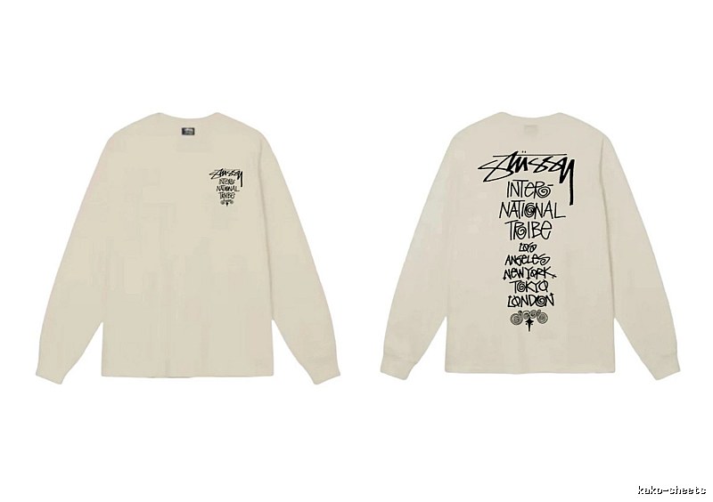 Stussy graffiti-style off-white long-sleeve