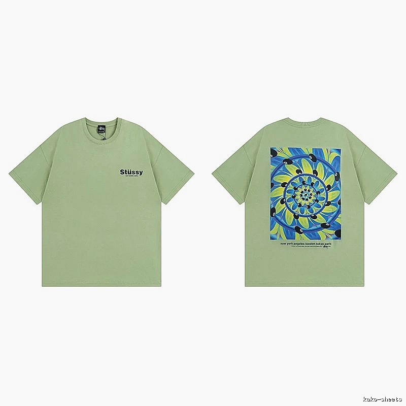 Stussy Green Spider Graphic T-Shirt Outdoor Days Logo