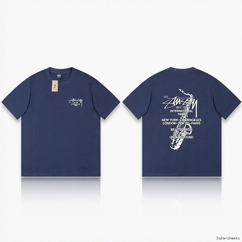 Stussy International Tribal Style Navy Blue T-shirt