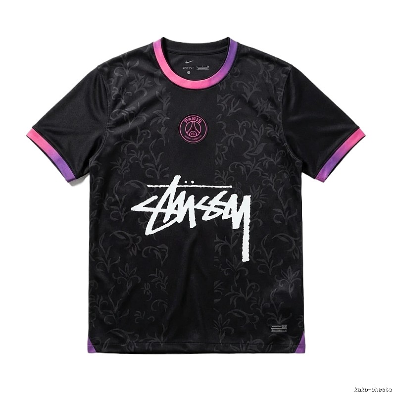 Stussy Paris Co-branded Style Black T-shirt