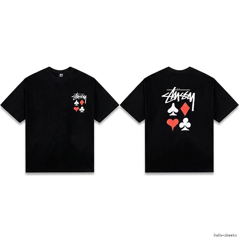 Stussy playing card style black T-shirt