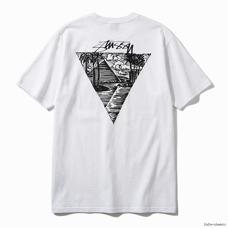 Stussy triangle print white T-shirt