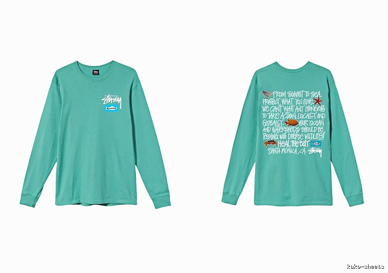 Stussy's eco-friendly mint green long-sleeved shirt
