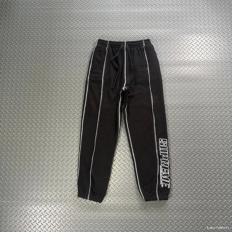 Supreme Black Red Piping Track Pants