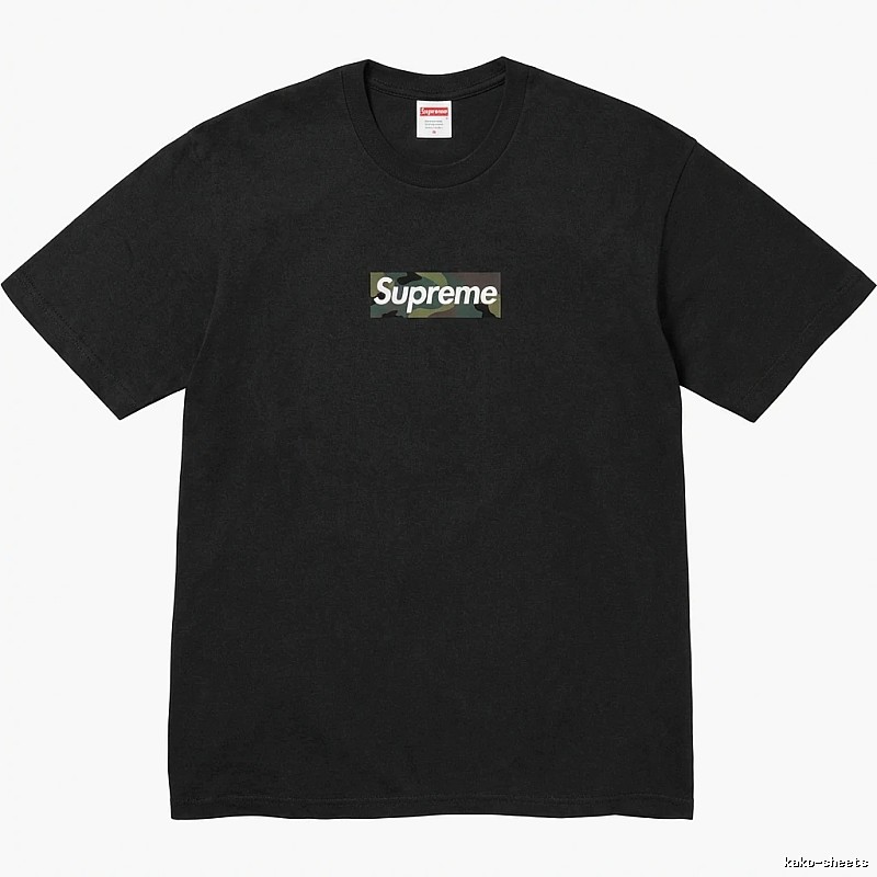 Supreme camouflage style black T-shirt