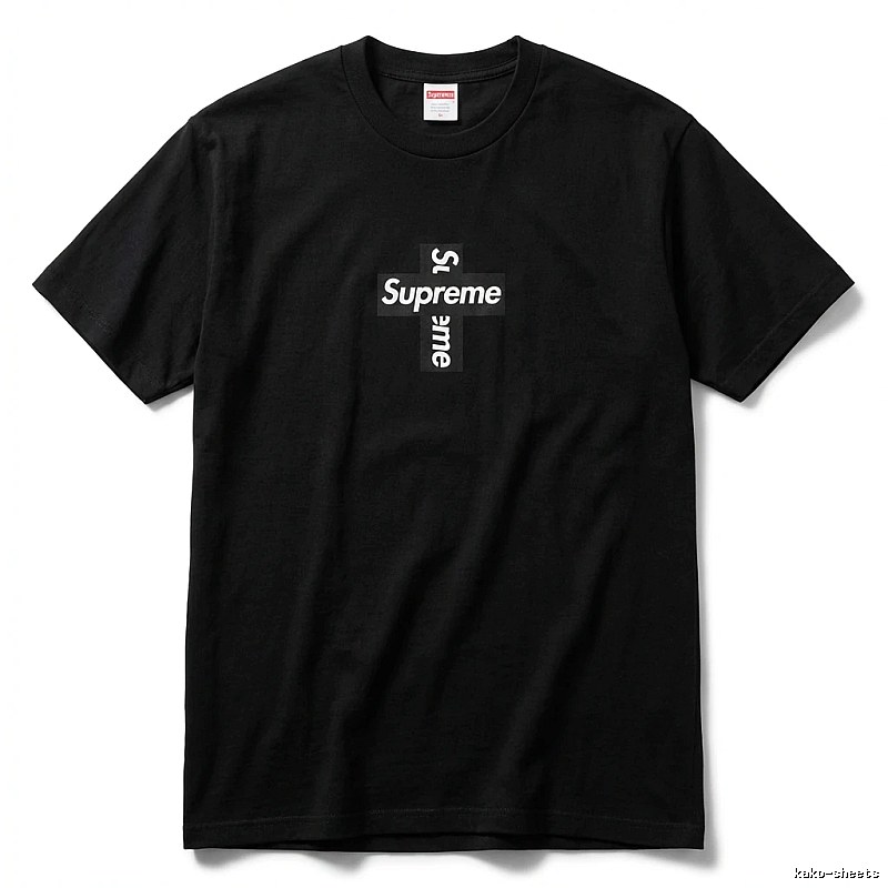 Supreme Cross Trendy brand Black T-shirt