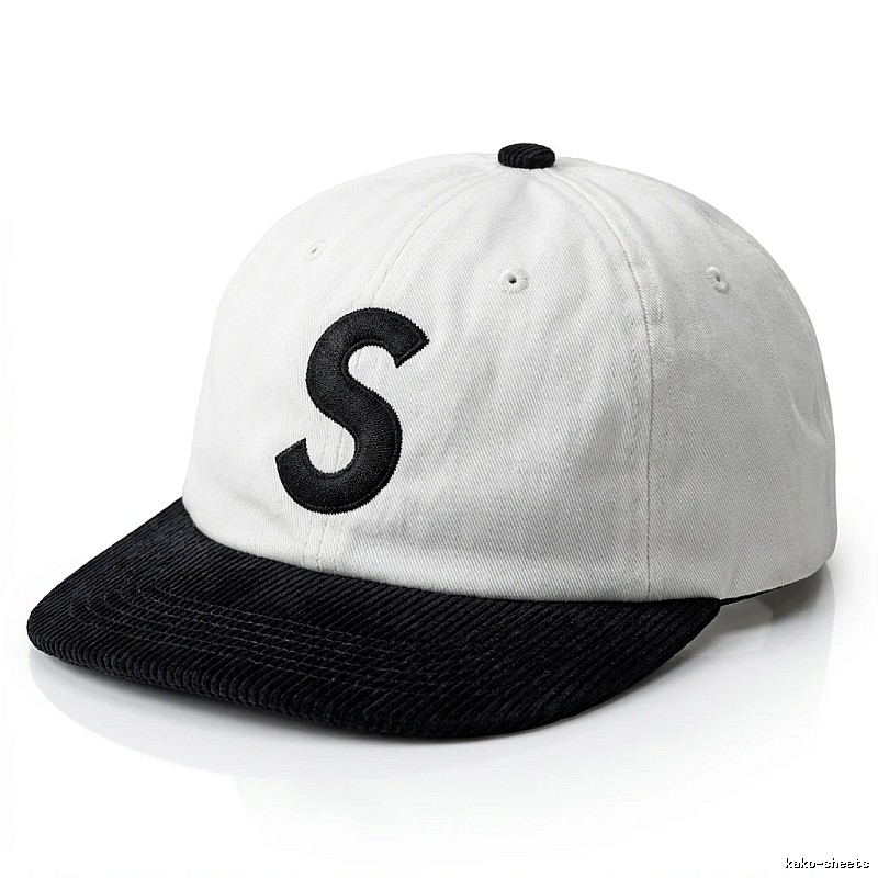 Supreme letter style black and white hat