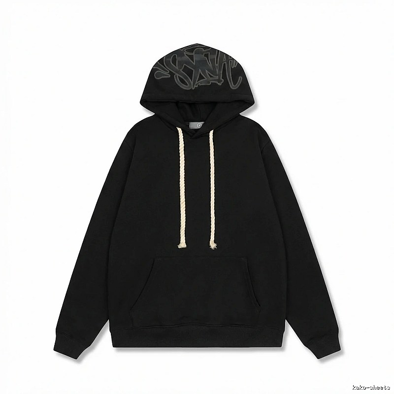SynaWorld graffiti-style black hoodie