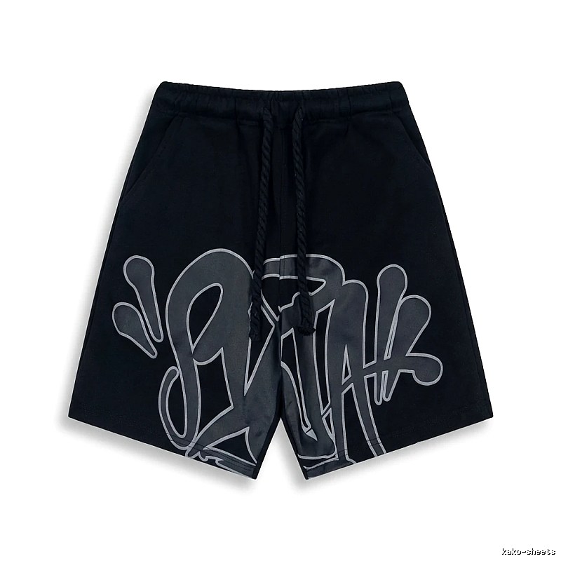 SynaWorld Graffiti-style Black Shorts