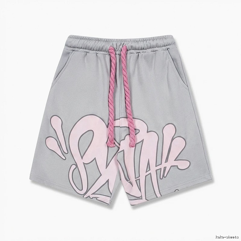 SynaWorld Graffiti-style Grey Shorts