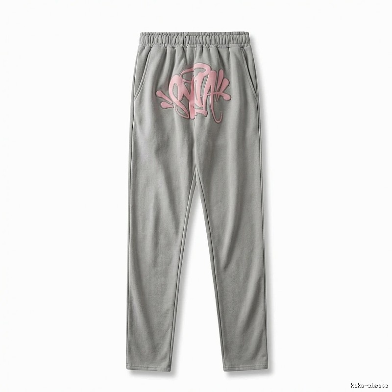 SynaWorld graffiti-style light gray sweatpants