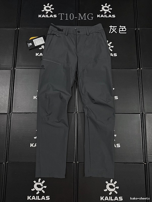 Technical Hiking Pants in Gray with performance logo and articulated outdoor construction - KAILAS