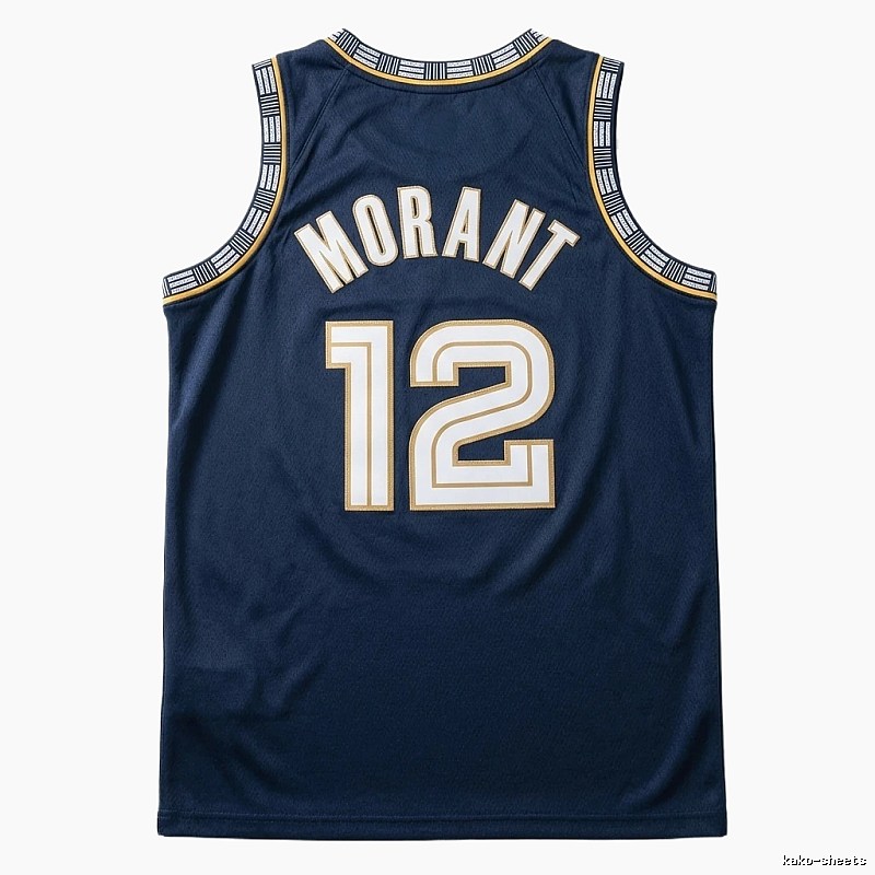 The black basketball uniform of Ja Morant of the Grizzlies.