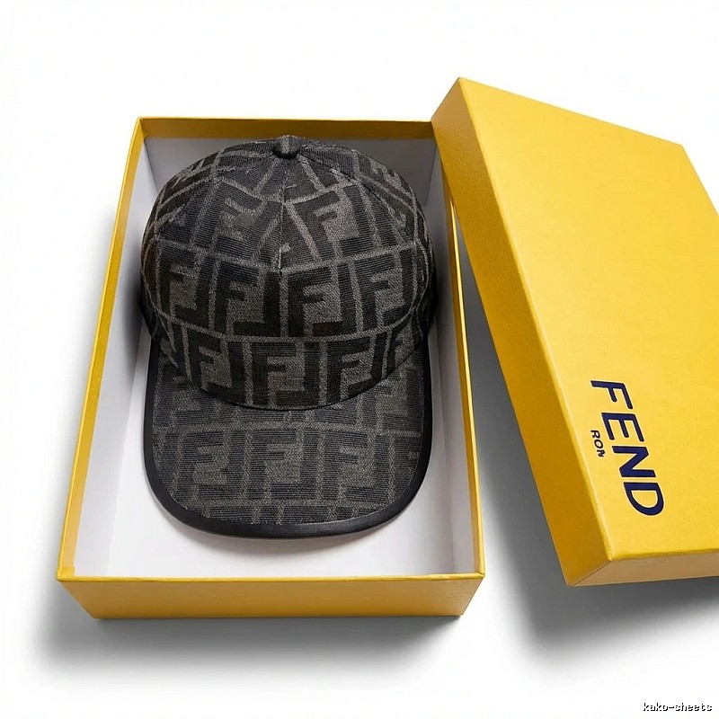The classic black trendy brand cap of Fendi.