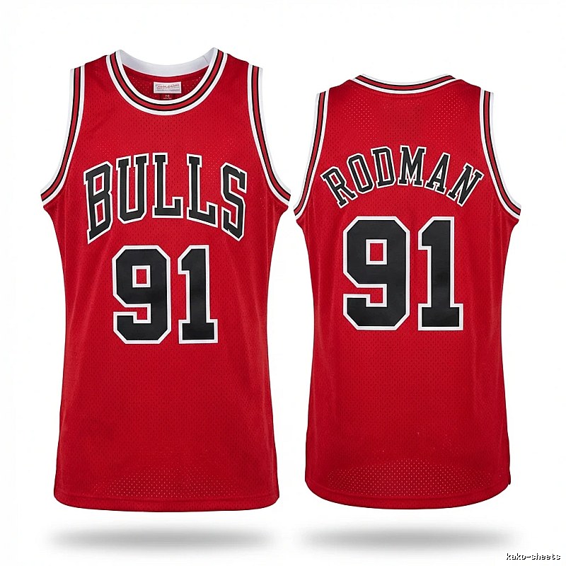 The red jersey of Dennis Rodman of the Michael Jordan.