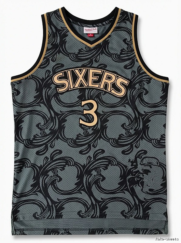 The retro-style No. 3 Allen Iverson jersey of Philadelphia.