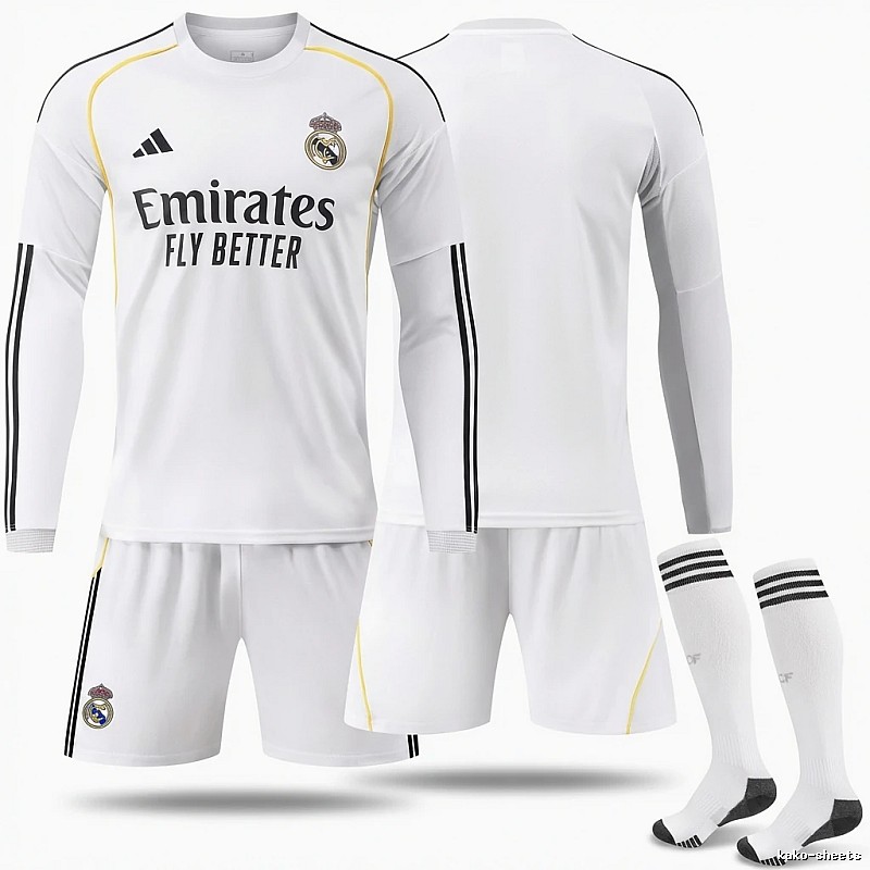 The sporty white jersey of Real Madrid.