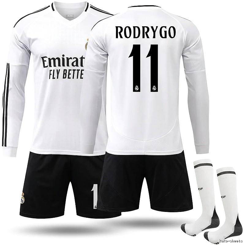 The white jersey of Rodrygo from Real Madrid.