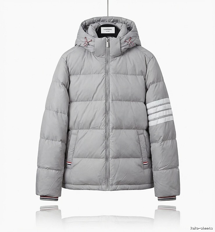 Thom Browne Classic Stripe Grey Down Jacket