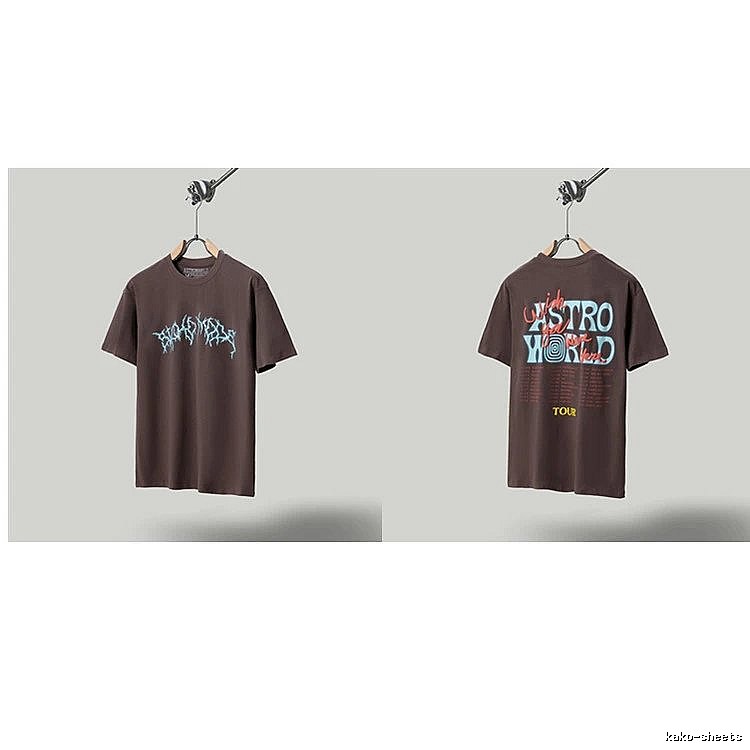 Travis Scott Astroworld Street Style Dark Brown T-Shirt