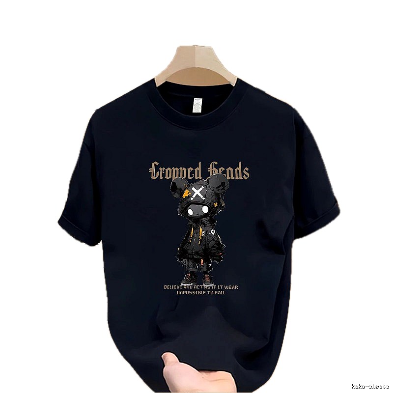 Trendy Brand Gloomy Bear Street Style Navy Blue Short-Sleeve T-Shirt