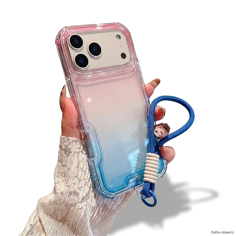 Trendy brand gradient transparent iPhone case