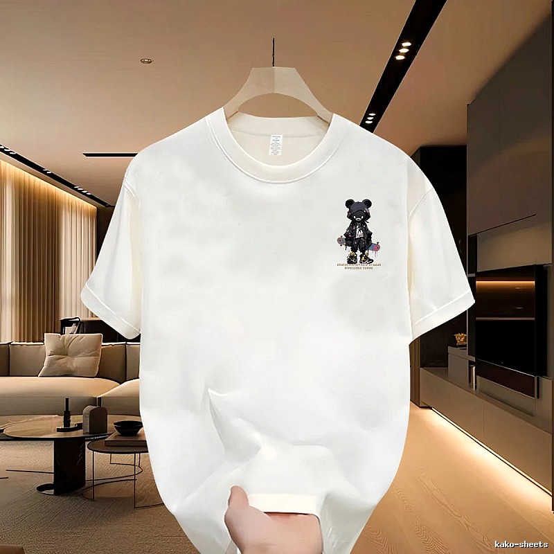Trendy Brand Violent Bear Street Style Off-white Short Sleeve T-shirt