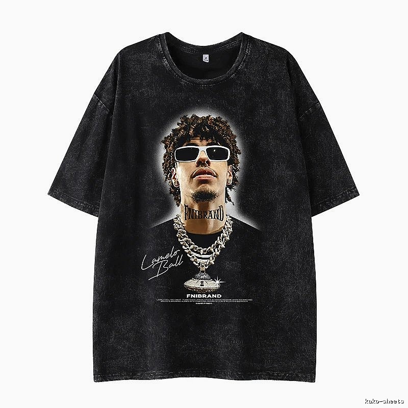 Tupac Daily Portrait graphic T-shirt Black Tupac Collage for City Outfits