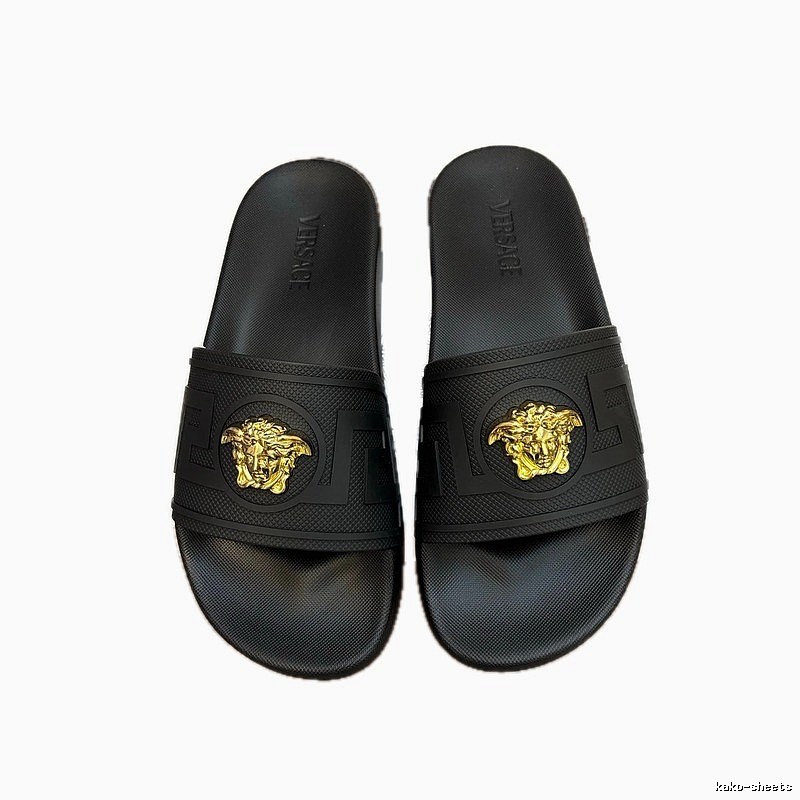 Versace Medusa Luxury Style Black Slippers