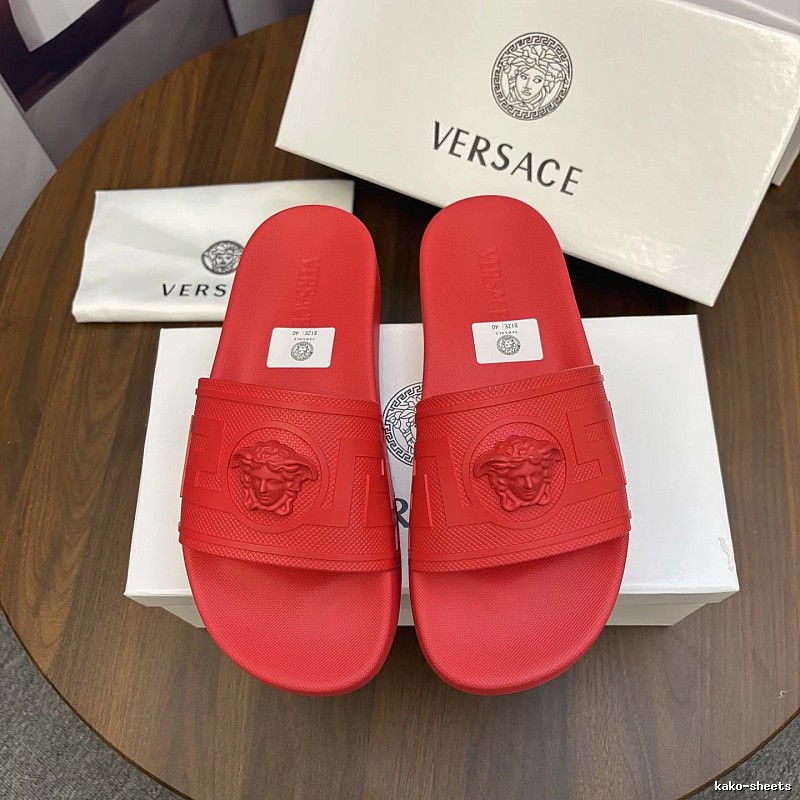 Versace Medusa Luxury Style Red Slides