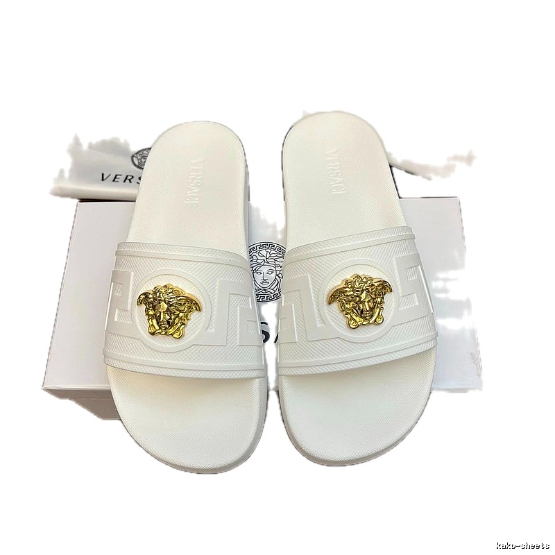 Versace Medusa Luxury Style White Slides