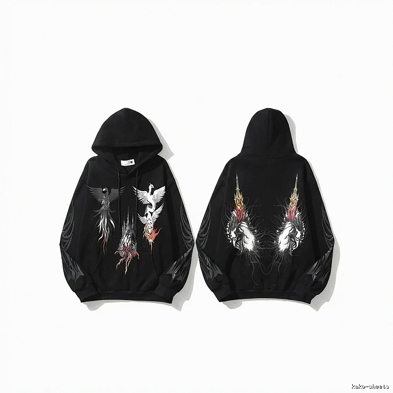 WDW Trendy Brand Chinese Style Embroidery Black Hoodie