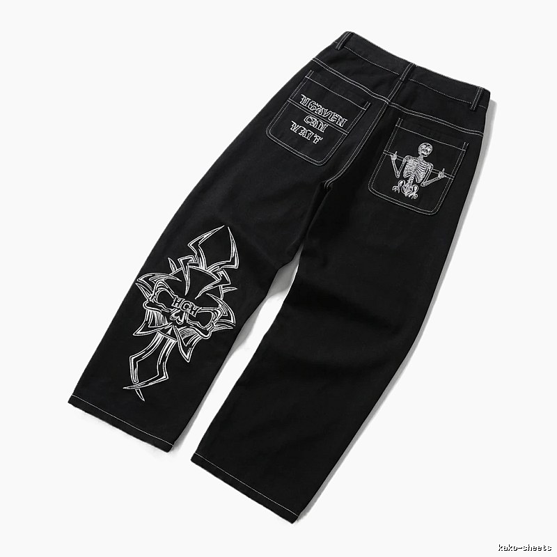 Y2K-style black jeans