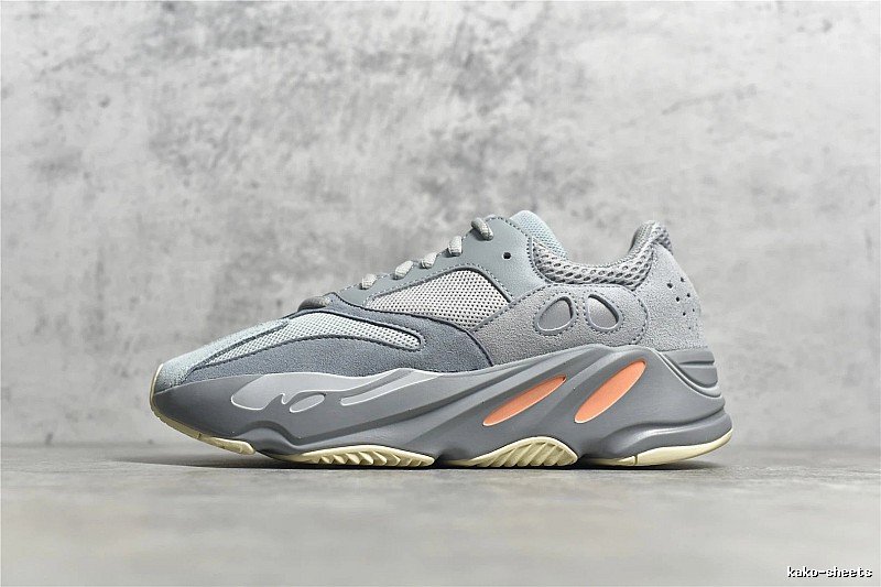 Yeezy Gray and Orange Chunky Runners Defined by Sock-Like Collar